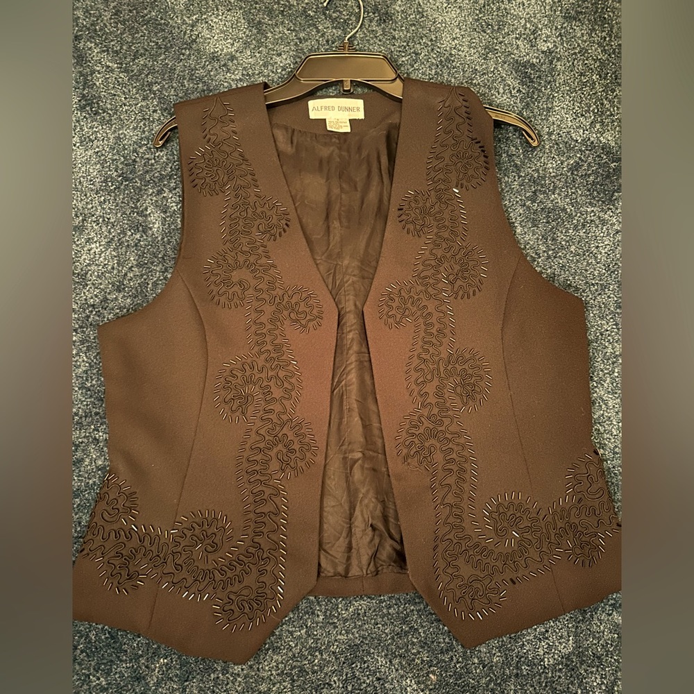 Black Alfred Dunner beaded vest